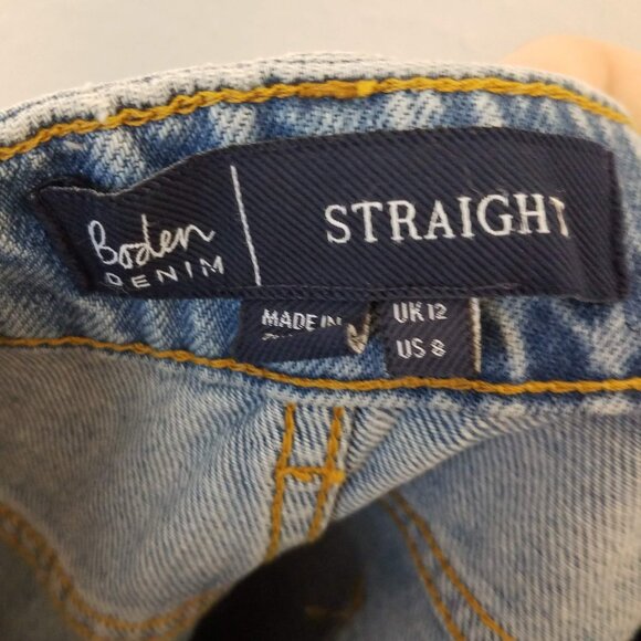 Boden Jeans Womens US 8 EU 12 Blue Relaxed Straight Turn Up Ankle Skimming R0189 - Picture 9 of 10